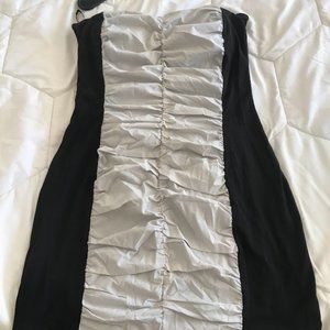 Black and White Strapless Mini